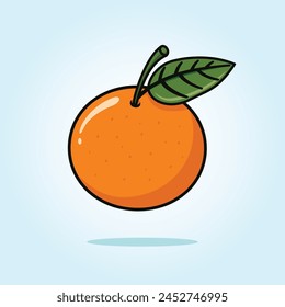 Fresh Orange Fruit Vektorgrafik Cartoon Illustration