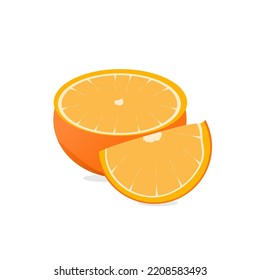 Fresh orange fruit vector illustration