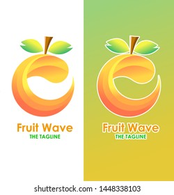 fresh orange gradient fruity logo