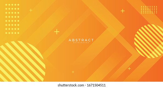 Fresh orange gradient web abstract background geometry shine and layer element vector for presentation design. 