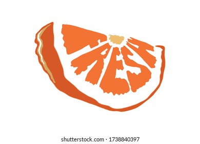 Fresh orange, grapefruit or lemon isolated on white background. Vector illustration for decorative poster, emblem natural product, farmers market. 