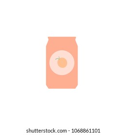Fresh orange juice in a bottle flat vector icon isolated on a white background.