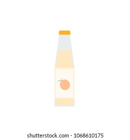 Fresh orange juice in a bottle vector flat illustration isolated on a white background.
