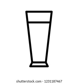 fresh orange juice glass editable outline icon.