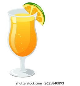 Fresh Orange Juice in Glass Vector