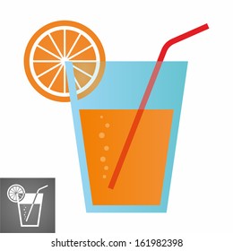 Fresh orange juice - isolated on white background