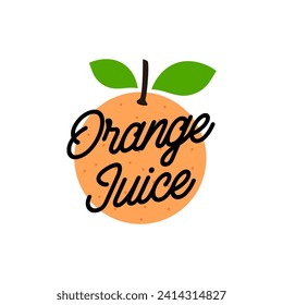 Vector de diseño de la plantilla del logo del jugo de naranja fresco. Logotipo comercial para jugo de limón, cítricos exprimidos, suavizantes o limonada.