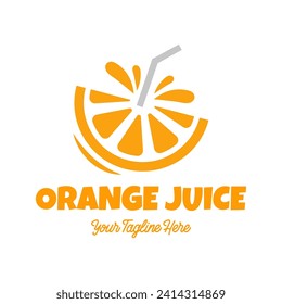 Fresh orange juice logo template design vector. Business logo for lemon juice, squeezed citrus, smoothies or lemonade.