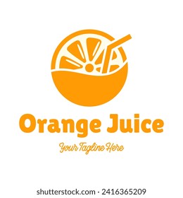 Fresh orange juice logo template design vector. Business logo for lemon juice, squeezed citrus, smoothies or lemonade.