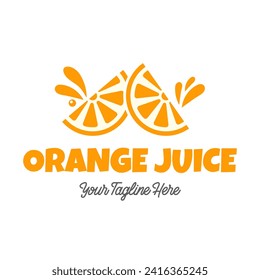 Fresh orange juice logo template design vector. Business logo for lemon juice, squeezed citrus, smoothies or lemonade.