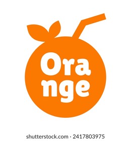 Frische Orangensaft Logo Vorlage Design Vektor. Firmenlogo für Zitronensaft, Zitrusfrüchte, Smoothies oder Limonade.