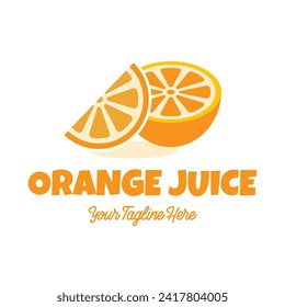 Fresh orange juice logo template design vector. Business logo for lemon juice, squeezed citrus, smoothies or lemonade.