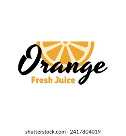 Fresh orange juice logo template design vector. Business logo for lemon juice, squeezed citrus, smoothies or lemonade.