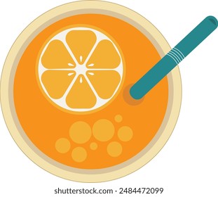 Fresh Orange Juice top view