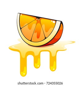 Fresh orange and juicy splashes