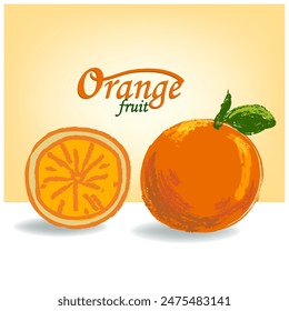 Fresh orange, lemon, tangerine, mandarin fruits vector background illustration.