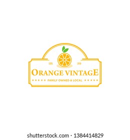 Fresh orange logo design with vintage style