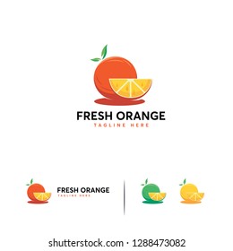 Fresh Orange logo designs concept vector, Orange logo template
