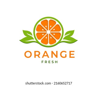 fresh orange logo vector illustration, Fresh Orange Slice Logo Designs