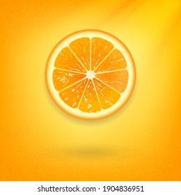 fresh orange on bright orange background