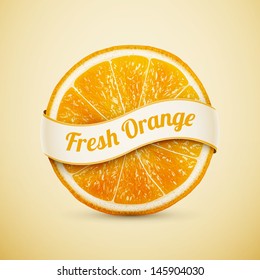 fresh orange with ribbon eps10 vector illustration