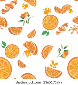 Frisch orangefarbener, nahtloser Hintergrund. Vektorgrafik einzeln auf Weiß. Für Wallpaper, T-Shirts, Taschen, Umschläge etc.