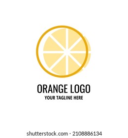 Fresh orange simple logo template. Fresh fruit vector icon design.