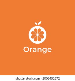 fresh orange simple minimal logo design