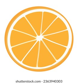 Fresh orange slice over white