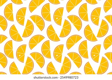 Fresh orange slices pattern on a bright white background for vibrant summer decor