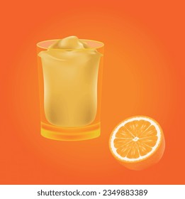 fresh orange smoothie vector art 