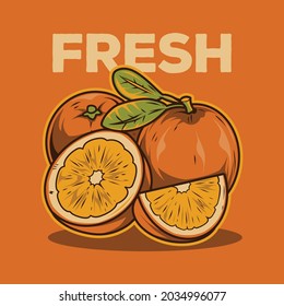 fresh orange vector illustration design