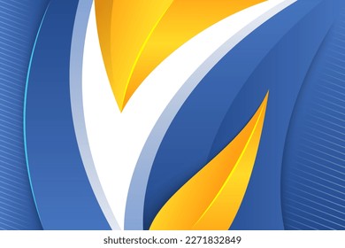 Fresh Orange Yellow Blue Background Banner. Vector illustration in abstract business concept backdrop with transparency of diagonal pattern in white color. horizontal layout design with copyspace text