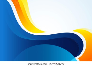 Fresh Orange Yellow Blue Background Banner. wave curve gradient colos element. Abstract modern vector horizontal layout. Professional business design template