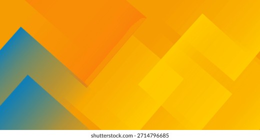 Vector de Anuncio de fondo azul amarillo anaranjado fresco para redes sociales PPT