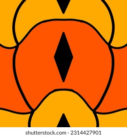 Fresh orange-red pineapple skin surface pattern