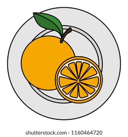 fresh oranges in dish healthy food