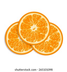 Fresh oranges isolated on white background. EPS10 vector.