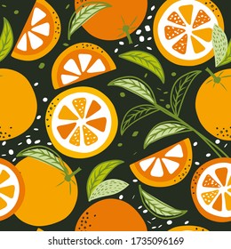 Patrón ininterrumpido colorido con naranjas