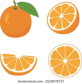 Laranjas frescas , Laranja fatias Design Gráfico Laranja Ilustração