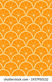 fresh Oranges seamless  vector pattern wallpaper 