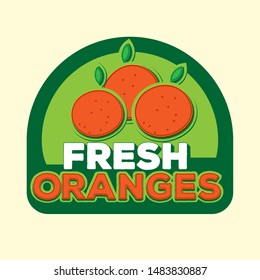 fresh oranges vector logo illustration