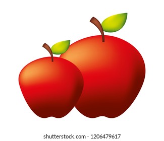 fresh organic apples on white background