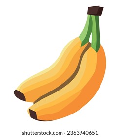 Fresh organic bananas vector over white