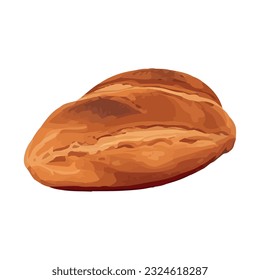 Fresh organic bread snack, close up illustration icon isolated