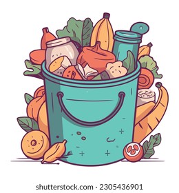 Fresh organic fruit in a cute basket over white