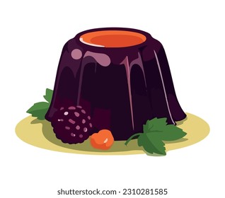 Fresh organic fruit dessert, a gourmet meal isolated