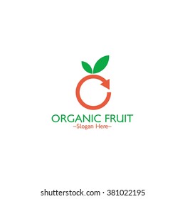 Fresh Organic Fruit icon and element