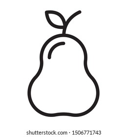 Fresh Organic Fruit Pear Vector Icon