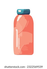 Fresh organic fruit in plastic packaging container icon isolated